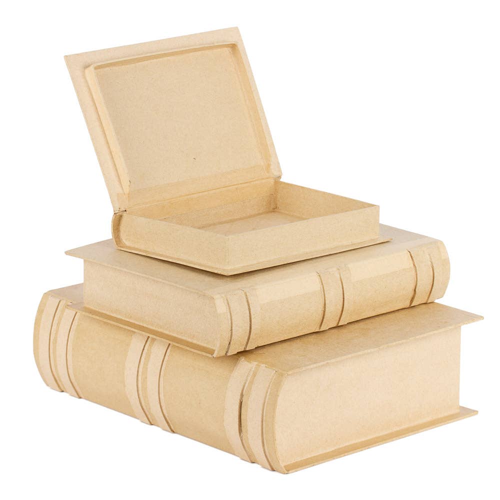 Factory Direct Craft - 3 piece Set  of Premade Paper Mache Book Shape Boxes
