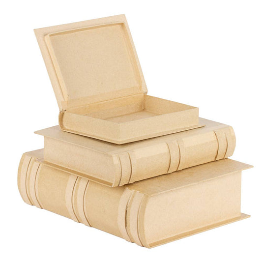 Factory Direct Craft - 3 piece Set  of Premade Paper Mache Book Shape Boxes
