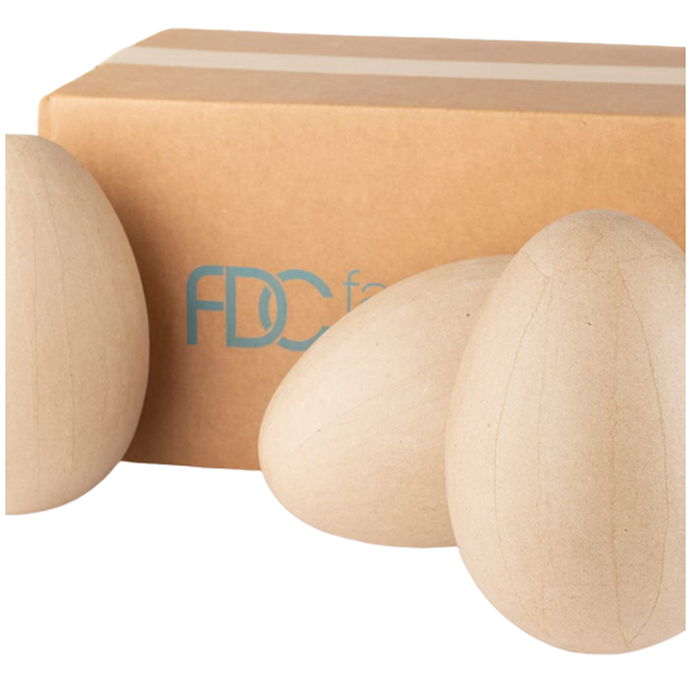Factory Direct Craft - Large Unfinished Paper Mache Egg - 8" x 6" Dia.