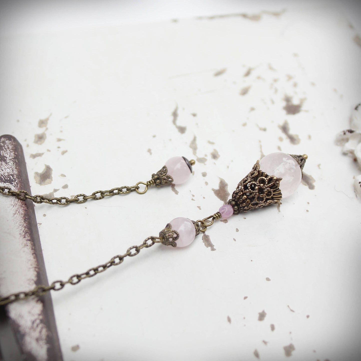 Circa 1890 - Rose Quartz Jewelry Pendulum | Harmony & Universal Love