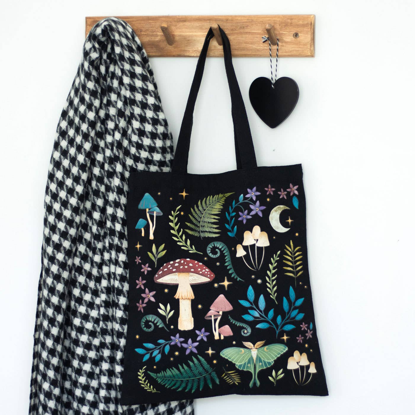 Something Different : Dark Forest Print Polycotton Tote Bag