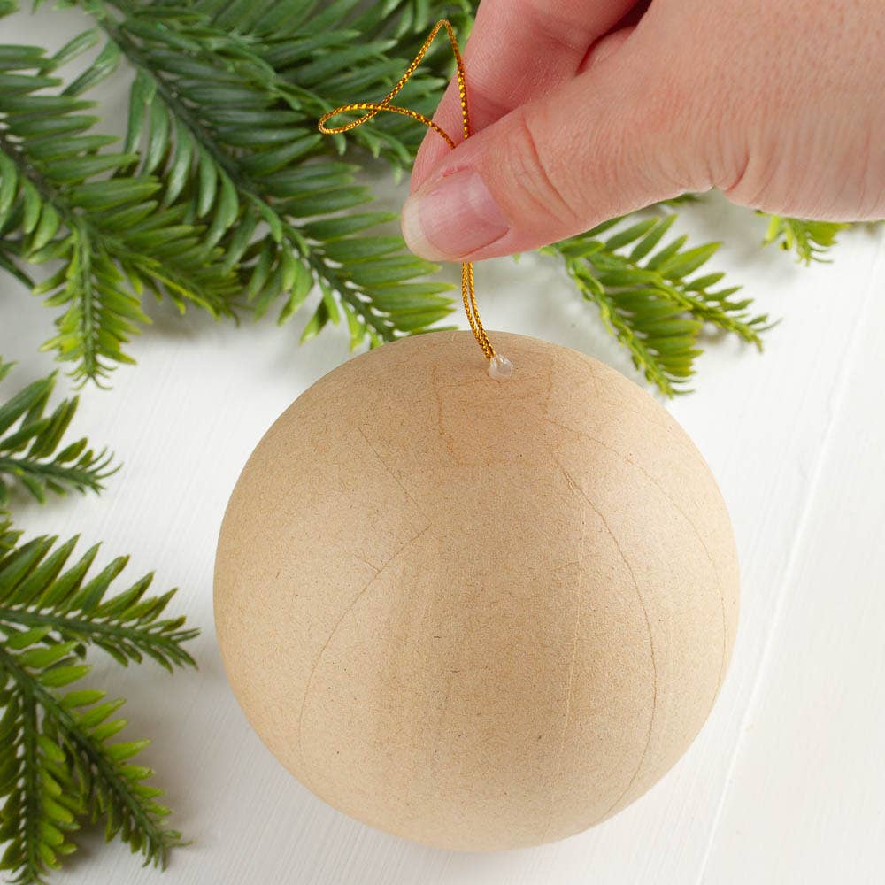 Factory Direct Craft - 3-1/2" Paper Mache Ball Ornament