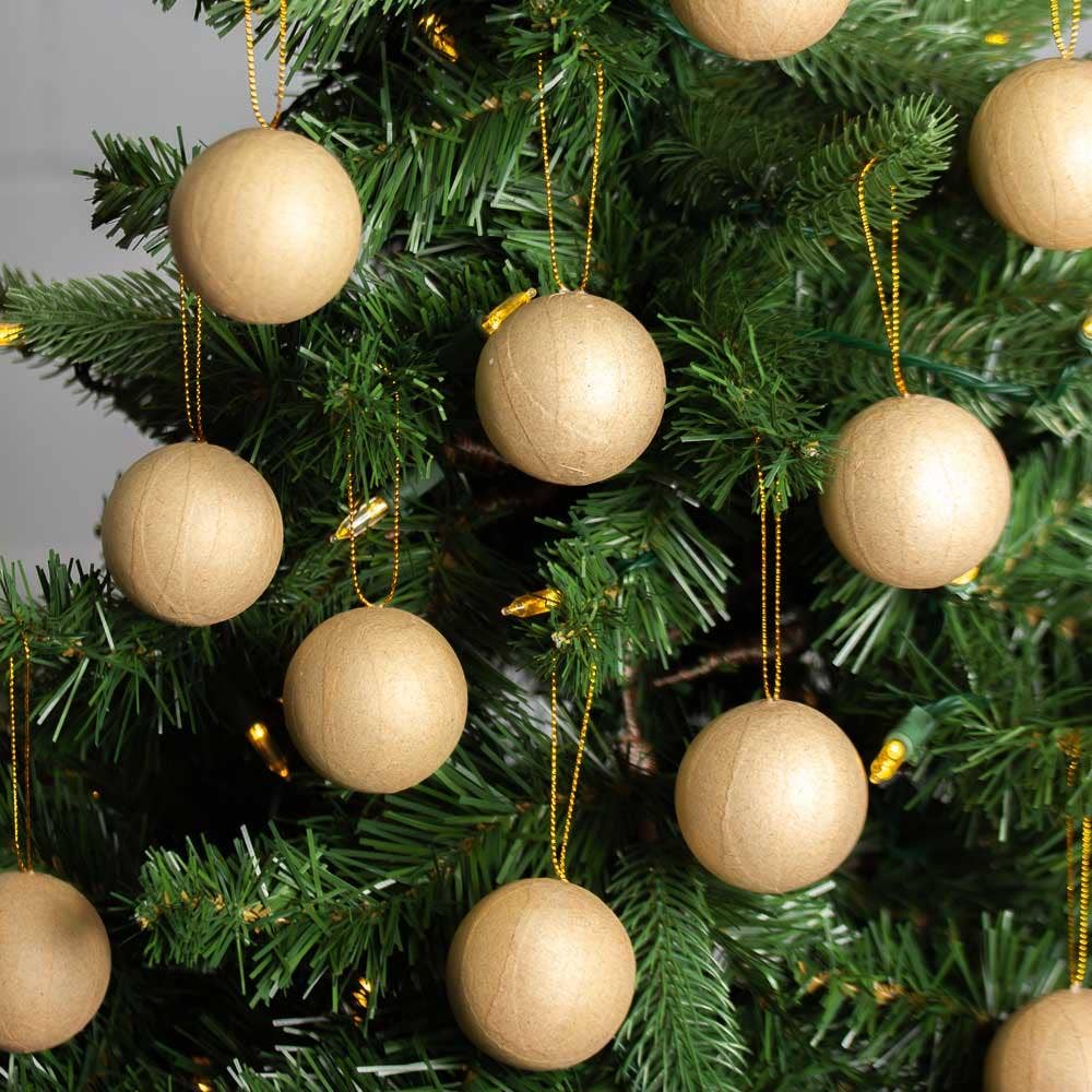Factory Direct Craft - 3-1/2" Paper Mache Ball Ornament