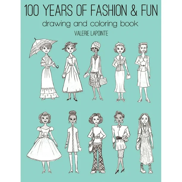 100 Years of Fashion & Fun Drawing and Colouring Book