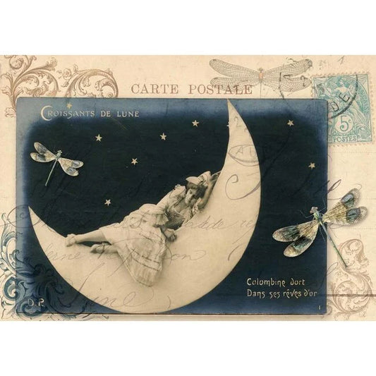 Decoupage Queen -  Lady On The Moon Rice Paper A3, A4