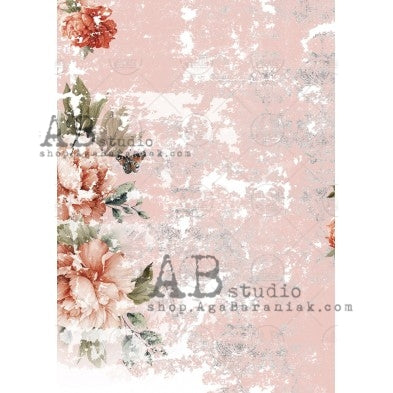AB Studios - Pink Grunge A4 Rice Paper