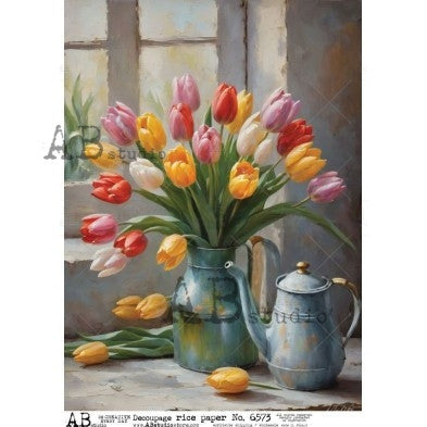 AB Studios - Tulips By The Window A4 Rice Paper