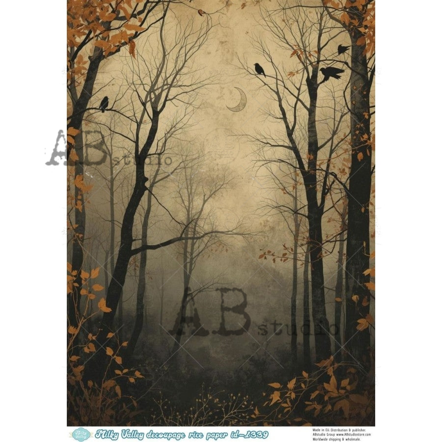 AB Studios -  #825 Hollow Fall Scenes A4 Rice Paper
