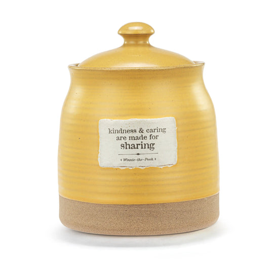 Winnie the Pooh Yellow Stoneware Kindness Hunny Pot 4.5x5.5x5.5"