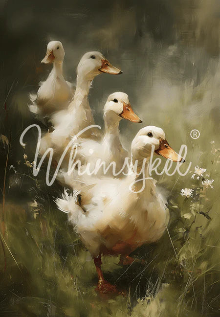 Whimsykel Designs : Decoupage Paper : Ducks in a Row 21x29"