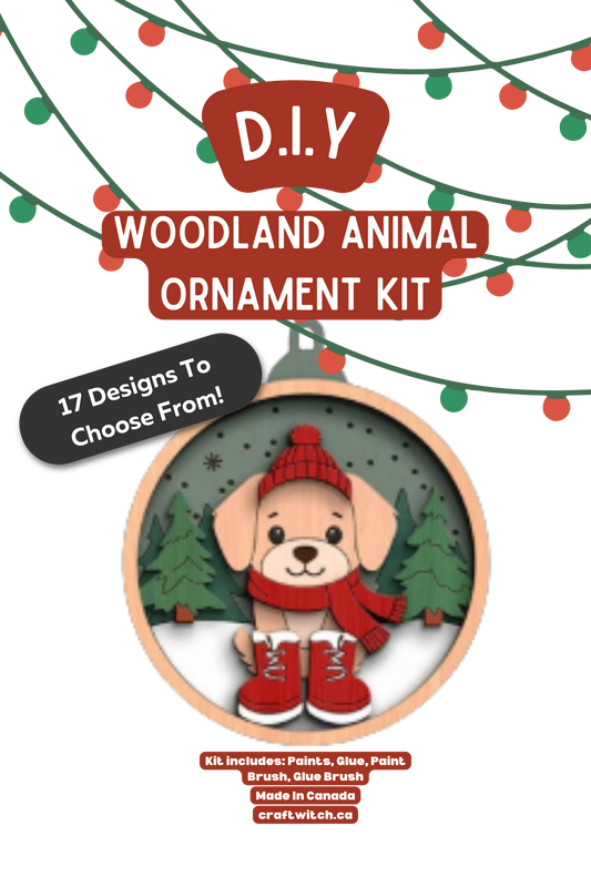 The Craft Witch - Golden Retriever Winter Wonderland Ornament Kit