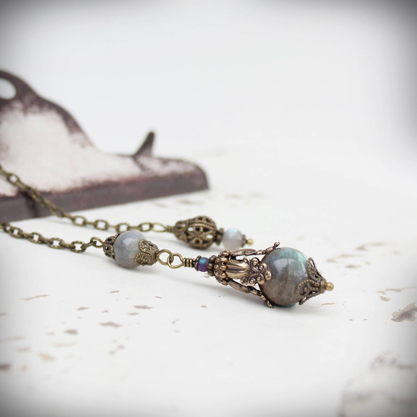 Circa 1890 - Labradorite Jewelry Pendulum | Intuition, Clarity & Wisdom