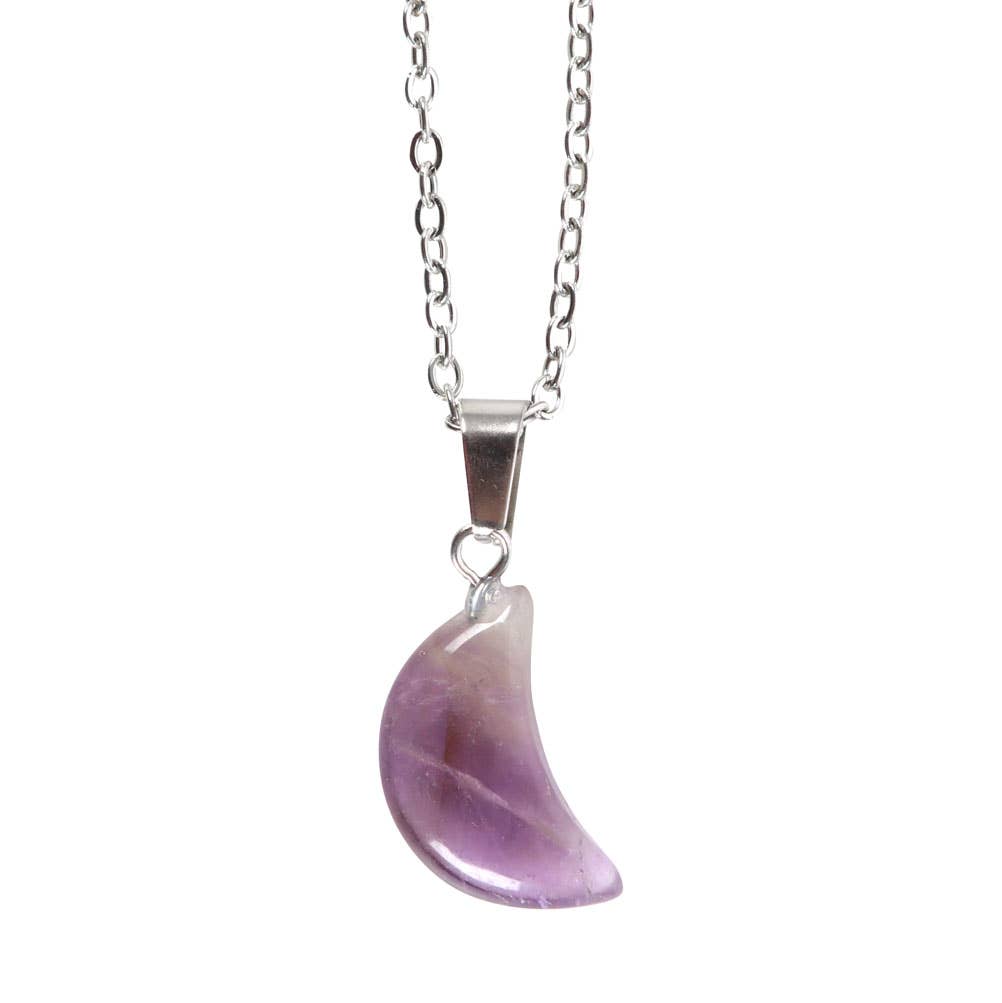 Something Different : Amethyst Crystal Moon Necklace on Greeting Card