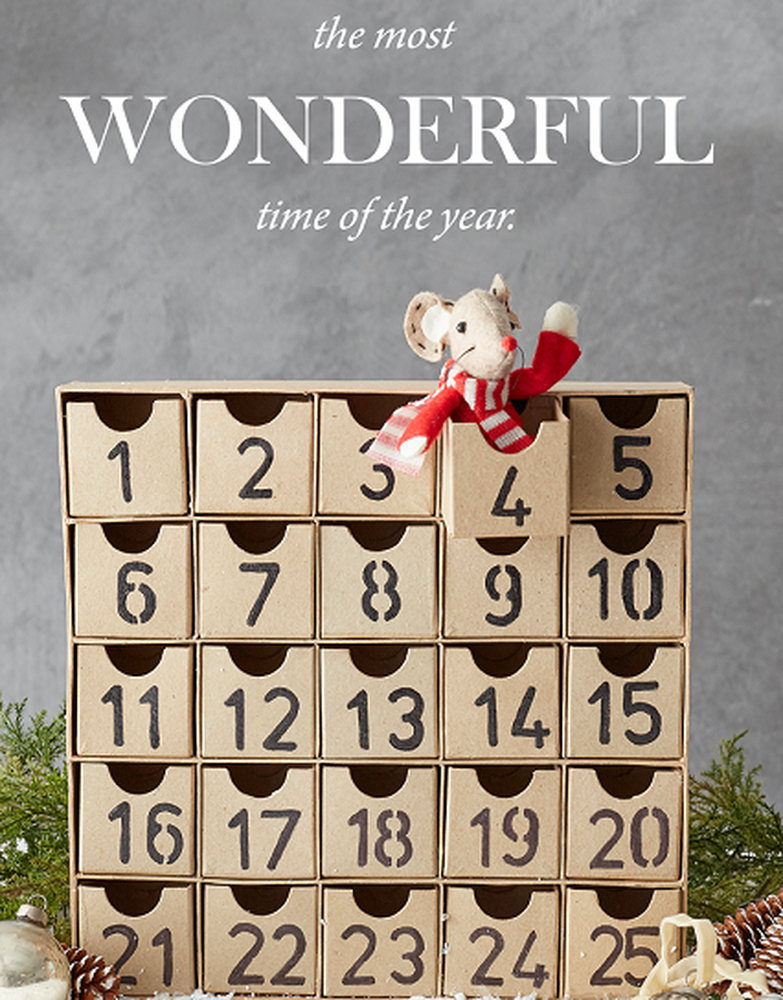 Factory Direct Craft - Paper Mache Advent Countdown Box - 11-1/8" W x 11-1/8" H