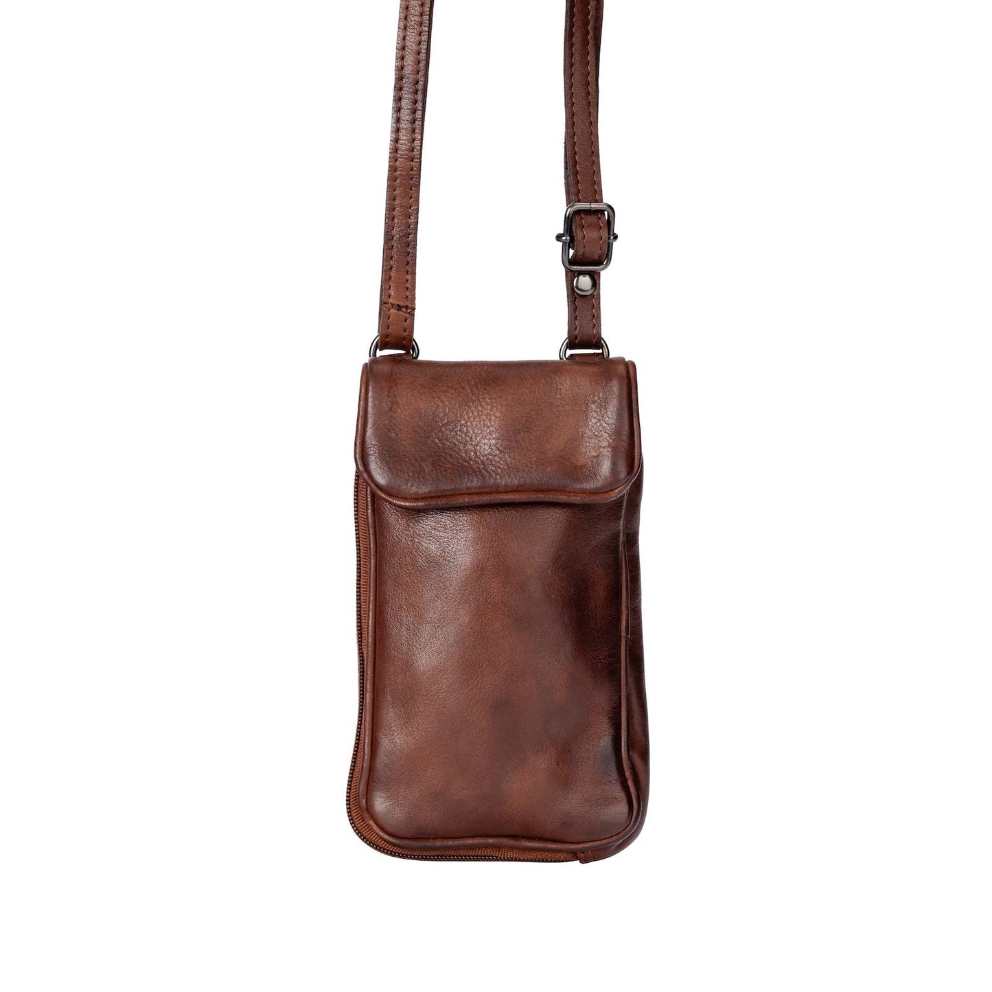 Greenwood Leather : Leather Phone Bag Elk - Brown