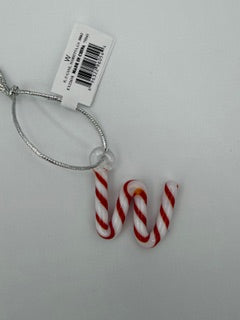 "W" CANDY STRIPPED ORNAMENT
