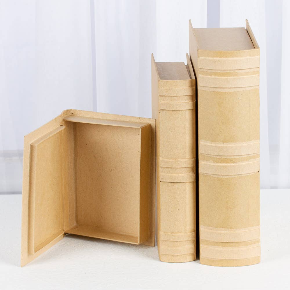Factory Direct Craft - 3 piece Set  of Premade Paper Mache Book Shape Boxes