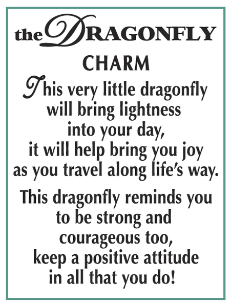 Dragonfly Pocket Charm Green/Silver