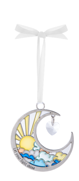 Let Your Light Shine Moon Ornament