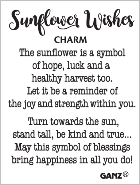 Sunflower Wishes Charm