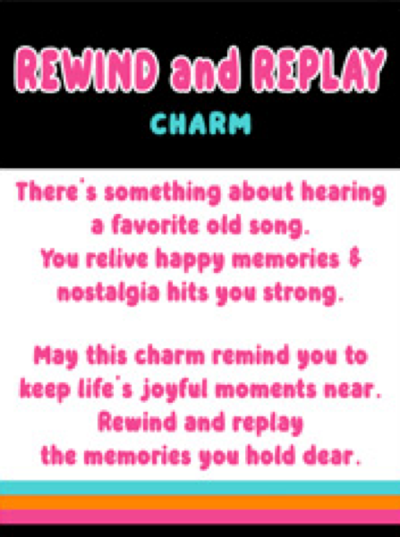 Rewind & Replay Cassett Charm