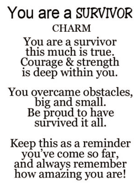 You Are A Survivor Charm