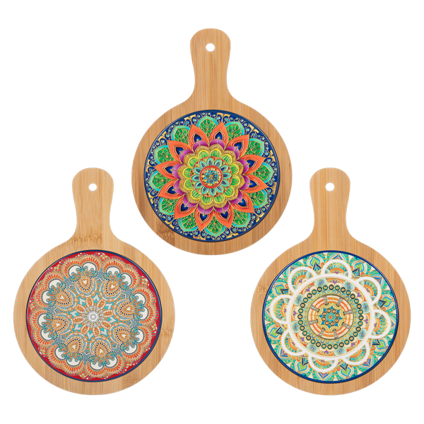 Ganz : Mediterranean Mandala - Trivet With Handle Assorted
