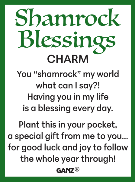 Shamrock Blessings Pocket Charm