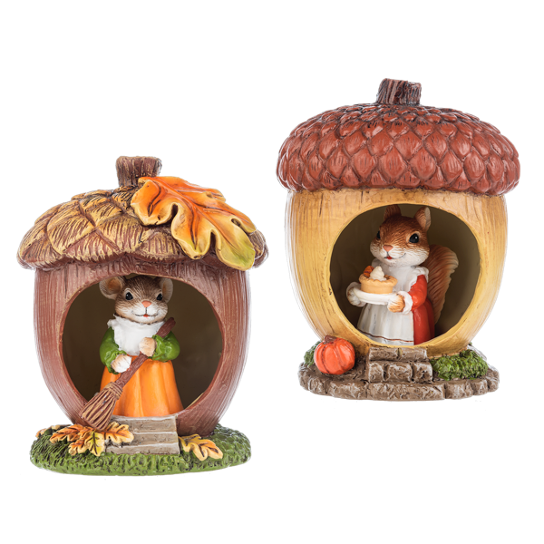 Panaramic Acorn Figurines Asst