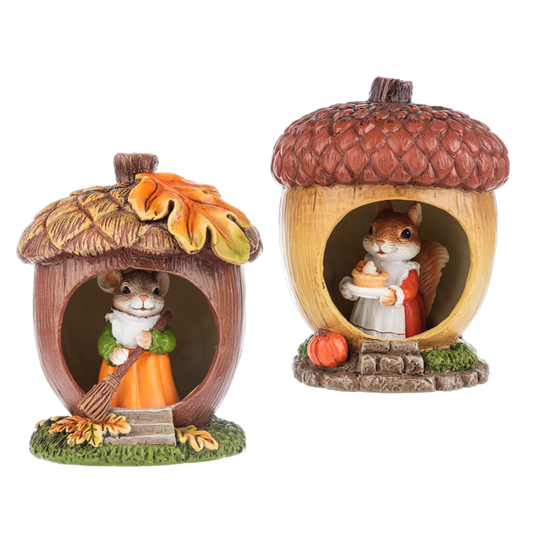 Panaramic Acorn Figurines Asst