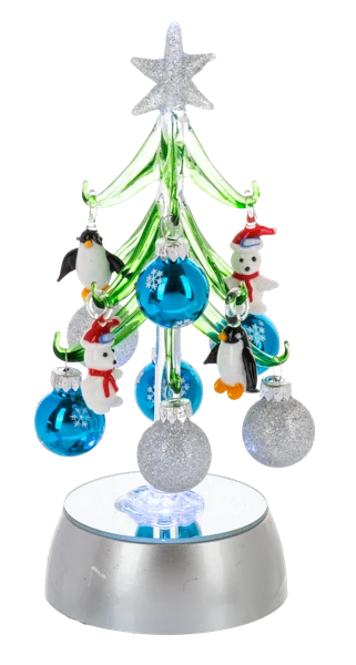 ASST LIGHT UP CHRISTMAS TREE W/ORMANETS