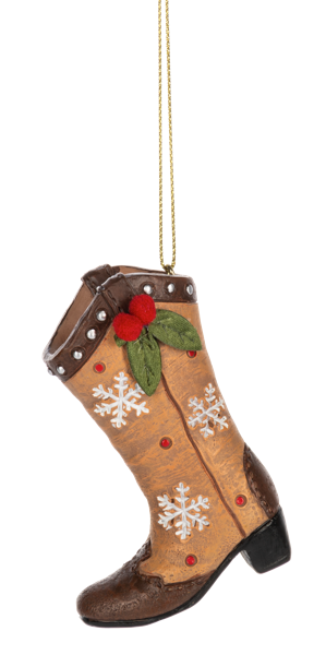 Festive Boot Resin Ornament
