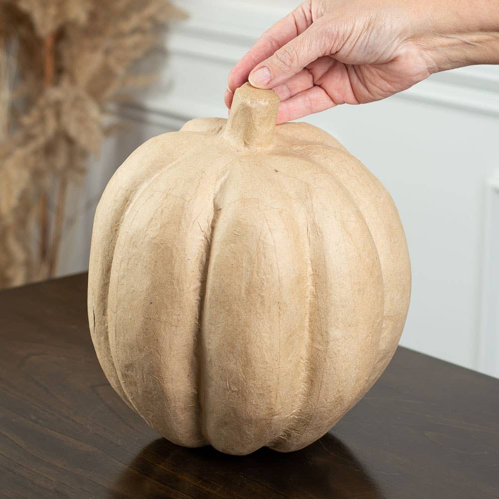 Factory Direct Craft - Paper Mache Pumpkin - 9-1/4" H x 7-1/2" Dia.