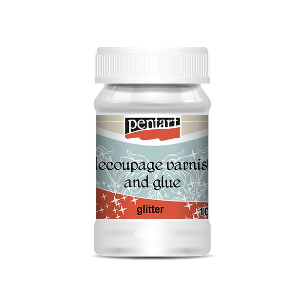 Pentart : Decoupage Varnish & Glue Glitter 100 ml