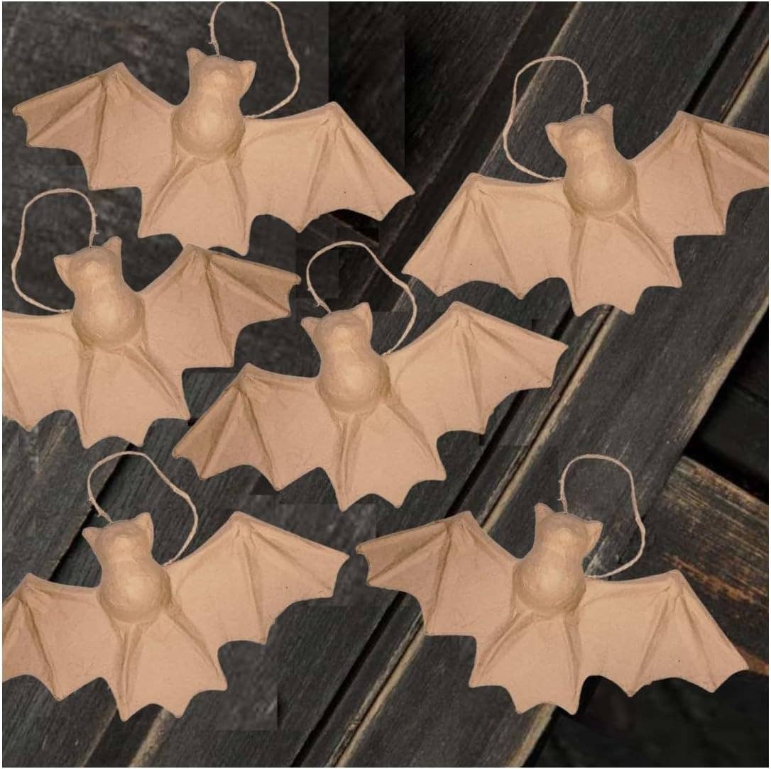 Factory Direct Craft - Premade Unfinished Paper Mache Halloween Bat - 8-1/2" x 4"