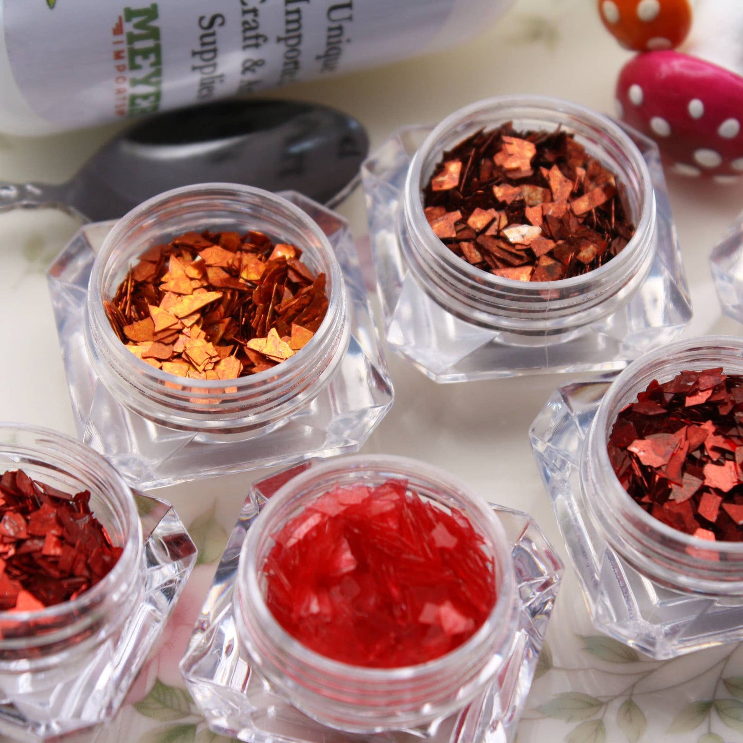 Meyer Imports : Super Shards - Reds & Oranges - 6 Glitters