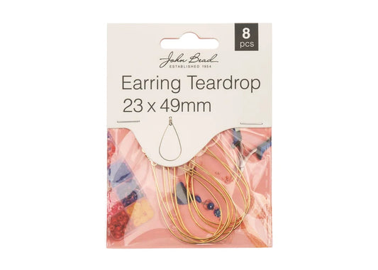 Must Have Findings - Earring Teardrop 23x49mm Gold 8 pcs
