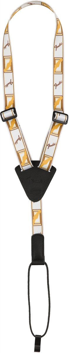 Fender monogrammed ukelele strap white/brown/ yellow