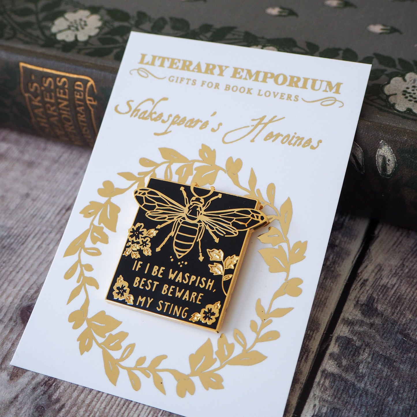 LiteraryEmporium - Katherina Taming Of The Shrew - Shakespeare Wasp Pin Badge
