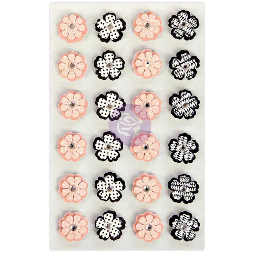 Prima - Prima Traveler's Journal - Pearls & Lace Paper Flowers