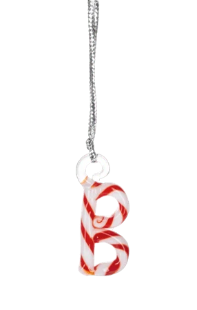 "B" CANDY STRIPPED ORNAMENT