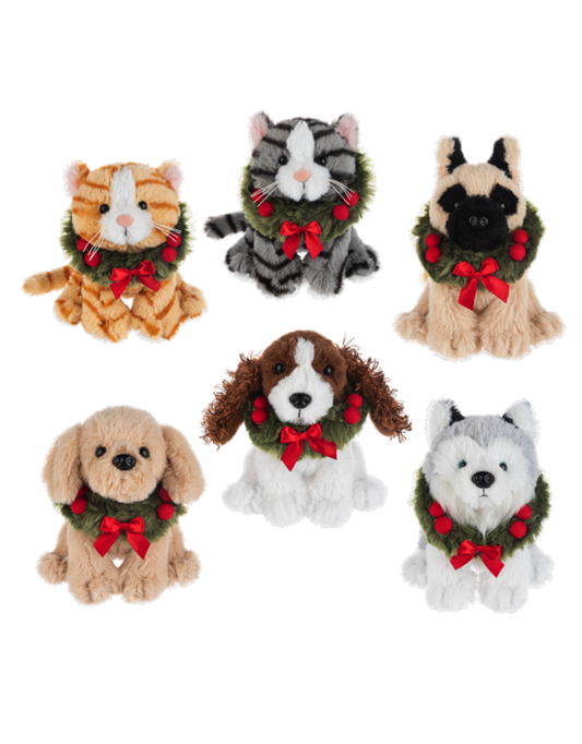 Yuletide Pets 7" Plush Asst