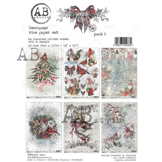 AB Studio : Holiday Cheer Pack A4 set of 6 papers