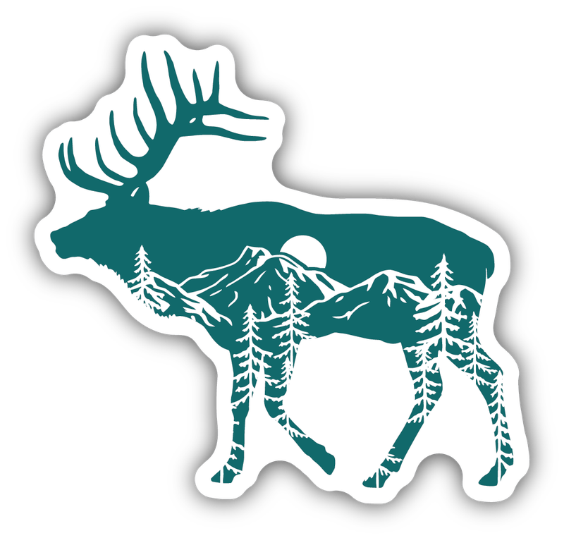 Elk Scene Sticker