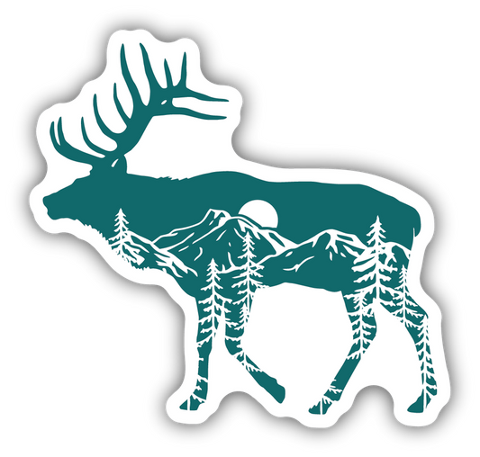 Elk Scene Sticker