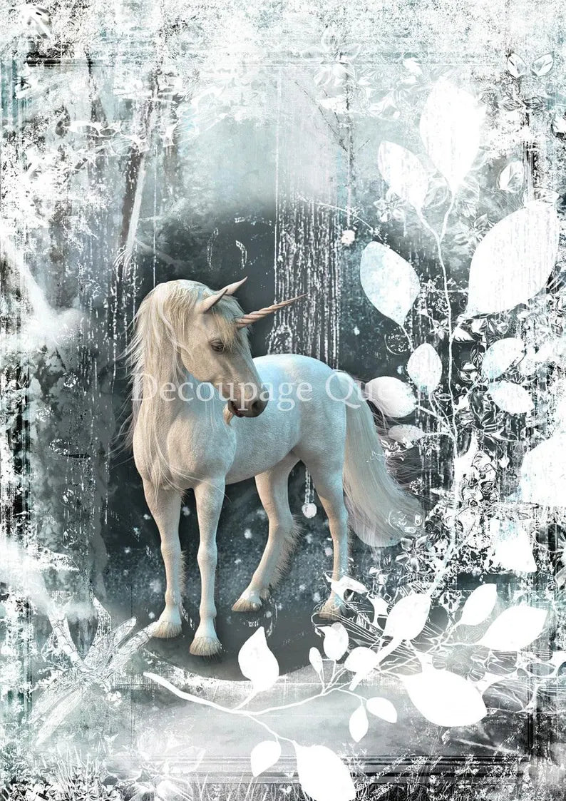 Decoupage Queen : Winter Unicorn A4