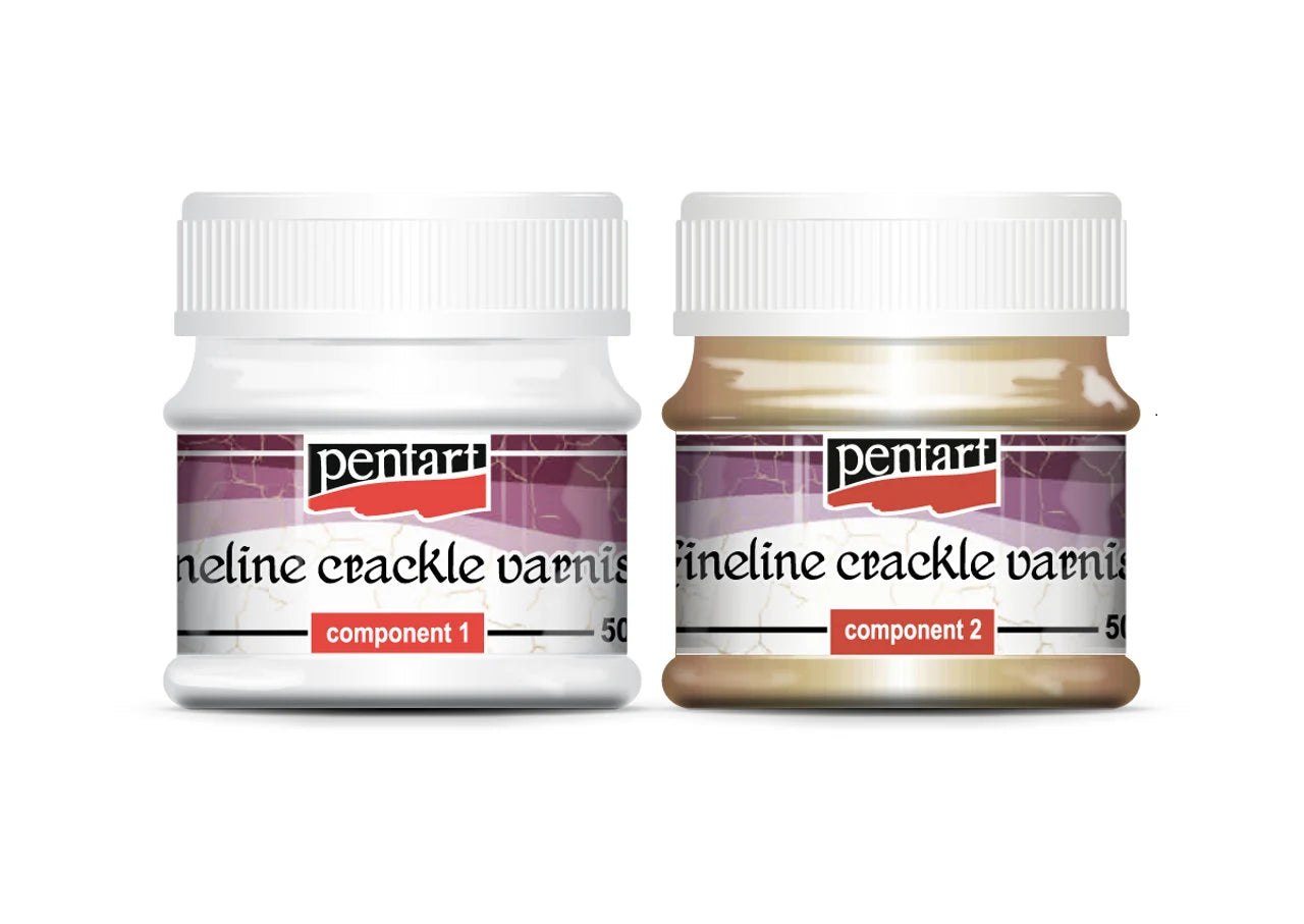 Pentart : Two 50ml 2 Part Fineline Crackle Varnish