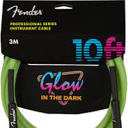 Fender Pro series glow in  the dark 10ft instrument cable green