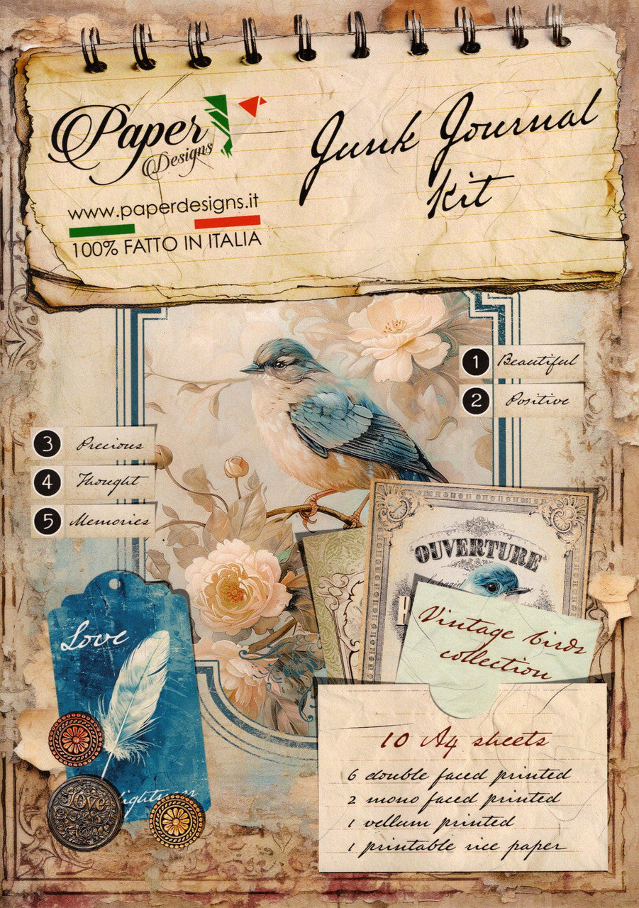 Paper Designs : Vintage Birds Junk Journal kit