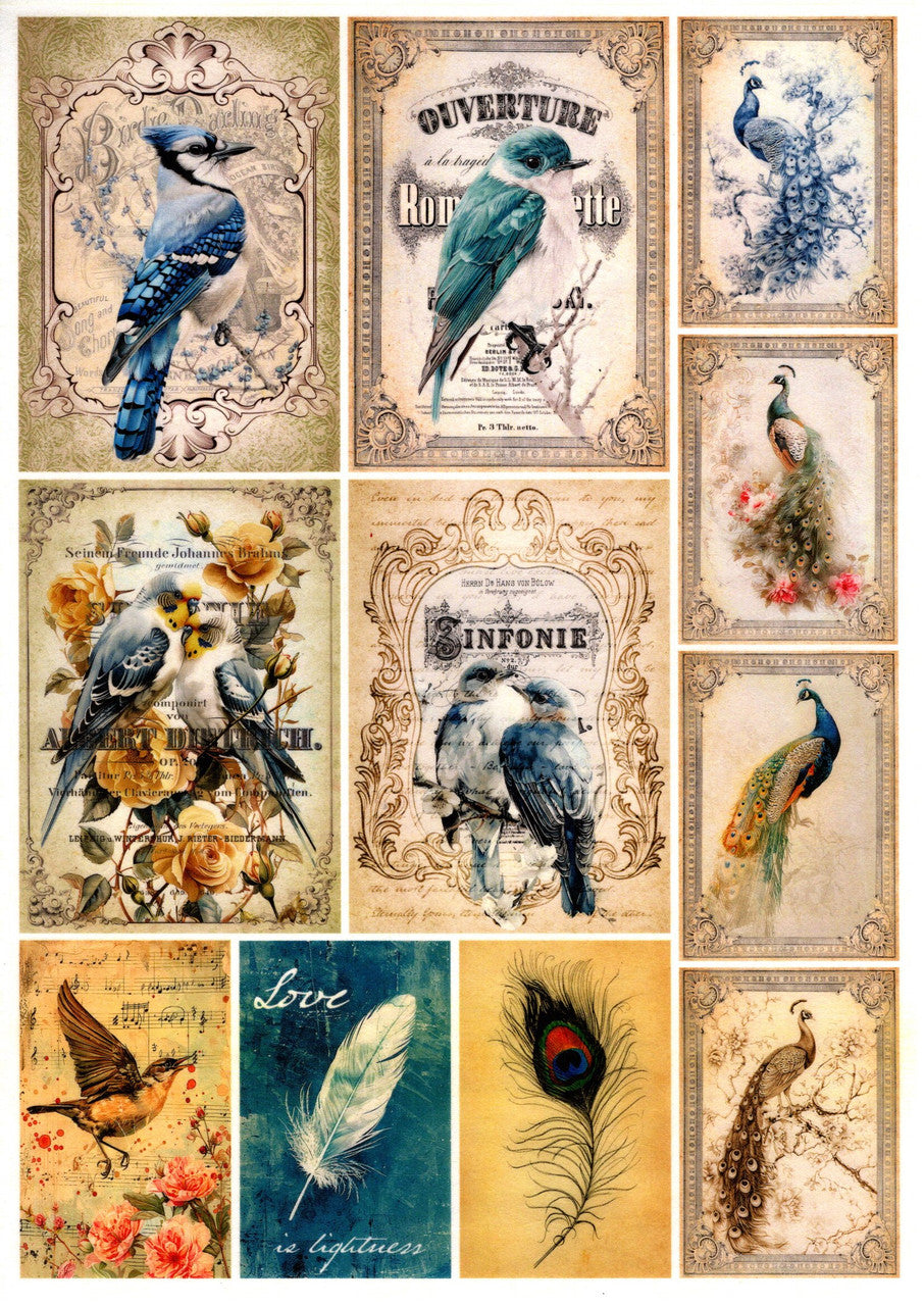 Paper Designs : Vintage Birds Rice Paper Kit